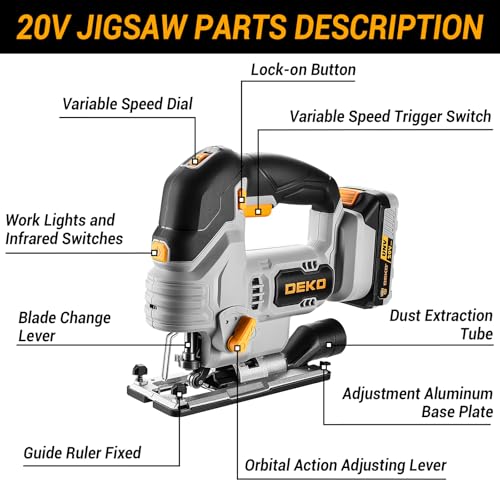 DEKOPRO 20V Cordless Power Jigsaw