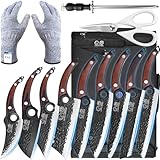 XYJ Professional Kitchen Knife Set with High-Carbon Steel...