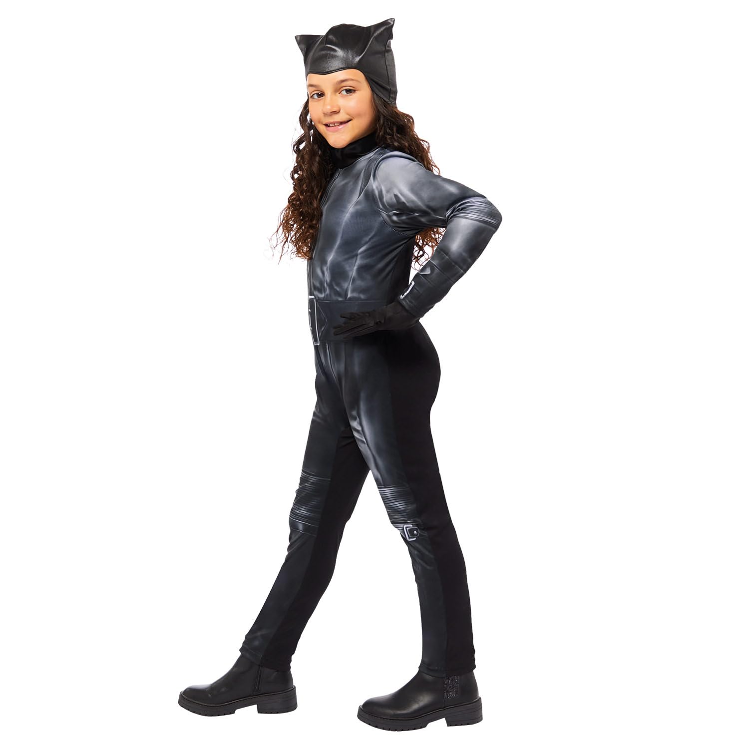 amscan (PKT) (9913375) Child Girls Catwoman Movie Costume (3-4yr), Black, Age: 3-4 Yrs - Image 4
