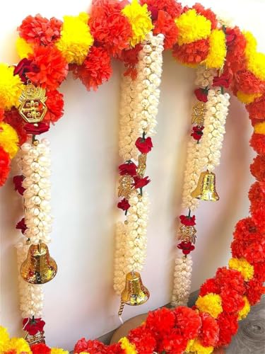 Image of Special You Ganesh Chaturthi Decoration Items for Home, PVC Backdrop Stand for Pooja Room Decoration Items for Diwali Festival, Ganesh Chaturthi mandap for Pooja Decorations- 8 pcs