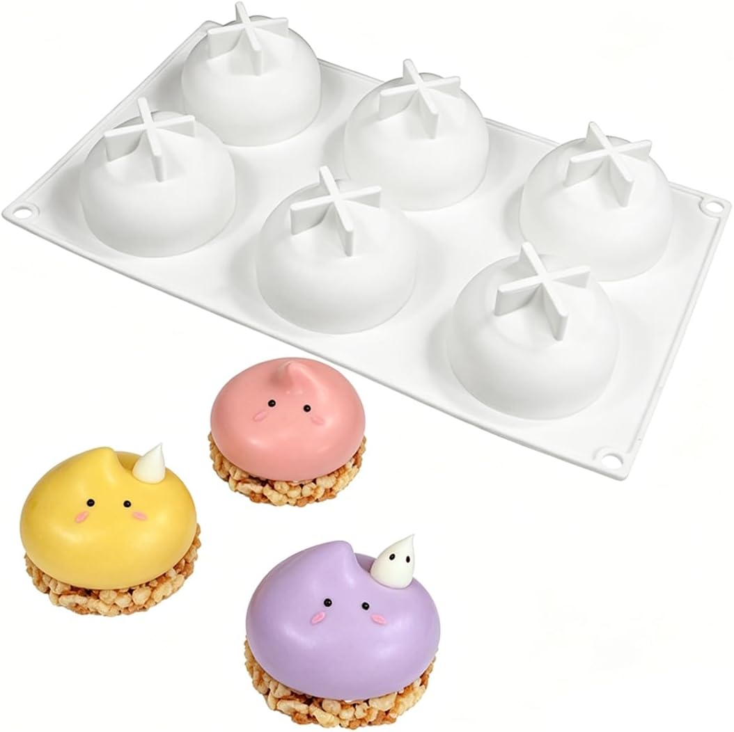 mostsom 6 Cavity Water Droplets Silicone Baking Mold Ghost Shaped | Non-Stick Mousse Cake Pan, Food-Grade Heat-Resistant for Chocolate Pudding Jelly, Easy Demold Clean