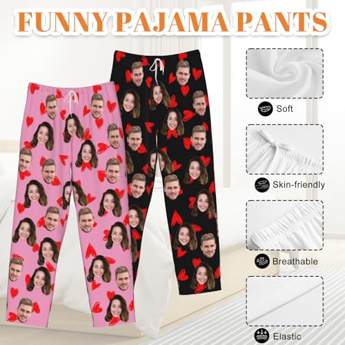Personalized Pajamas Pants for Men Women, Custom Pet Pajama Pants with Photo Face, Customized Pjs Bottoms Christmas Gifts3