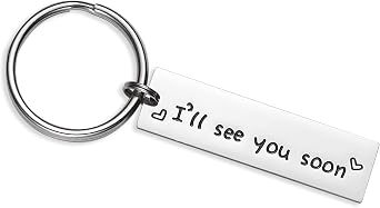 LParkin Ill See You Soon keychain Boyfriend Girlfriend Long Distance Relationship Friends Bff