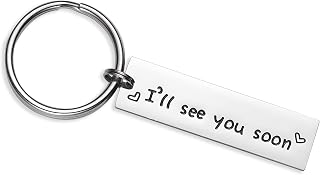 LParkin I'll See You Soon keychain Boyfriend Girlfriend Long Distance Relationship Friends Bff
