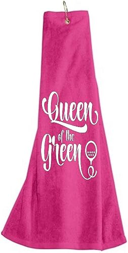 Miniatura 2 de Queen of The Green Girl Woman - Toalla de golf de tres pliegues con ojales y gancho, camiseta de bola de club, regalo de cumpleaños, variedad de