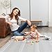 CHILDLIKE BEHAVIOR Baby Play Mat - Play Pen Tummy Time Mat & Crawling Mat Foam Play Mat for Baby with Interlocking Floor Tiles 72x48 Inches Puzzle - Baby Floor Mat Infants & Toddlers (X-Large, Grey)