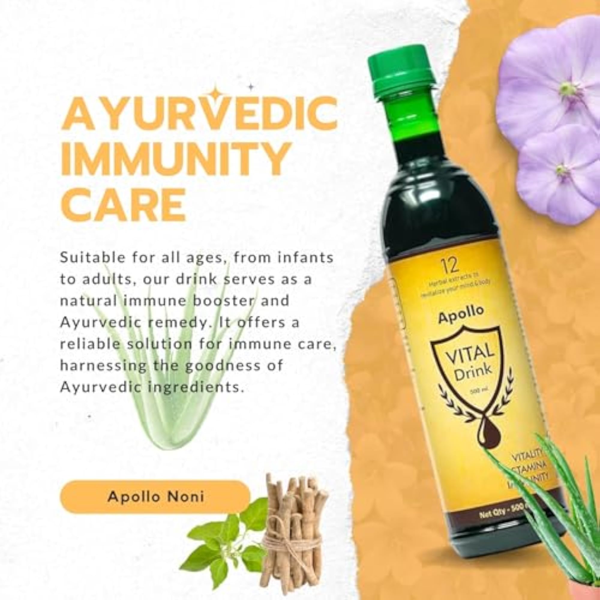 Noni Vital Drink Juice with Aloe Vera & Ashwagandha