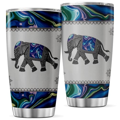 CUBICER Elephant Pattern 20 Oz Stainless Steel Tumbler