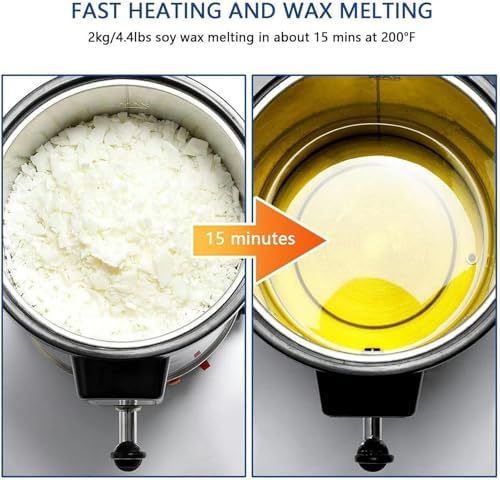 30L Electric Paraffin Wax Heater with Temperature Control, Stainless Steel Candle Melter, Fast Pouring, No Clogs, Easy Clean for Spa & DIY Waxing