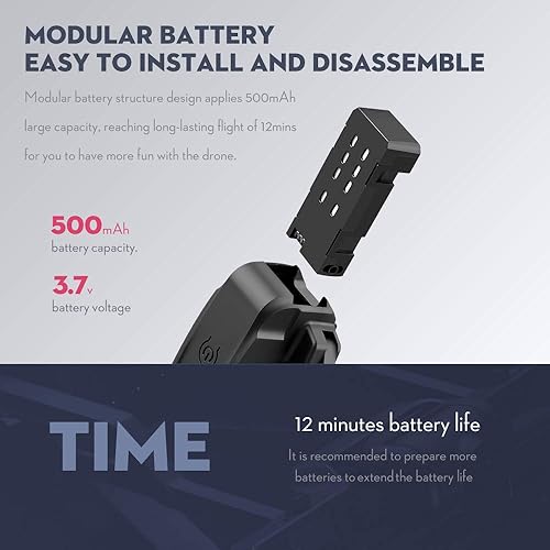 Miniatura 6 de GoolRC Batería RC Drone 3.7V 500mAh Reemplazo de batería de litio RC Quadcopter Batería modular compatible con LS-XT6 RC Drone