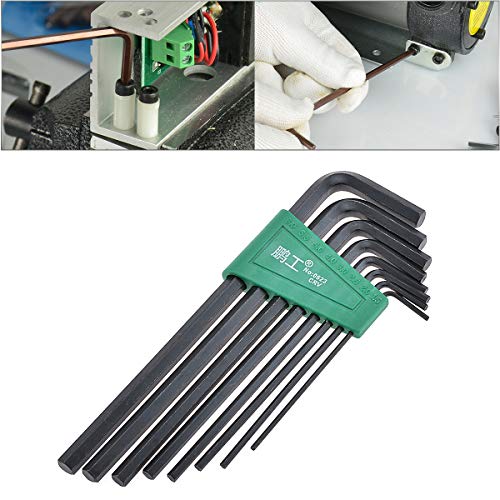 HOHXEN Conjunto de Llaves de Tipo L - 8 Piezas, Conjunto de Llaves en Forma de L de Brazo Largo Hexagonal Conjunto de Llaves de Allen - 1.5mm / 2mm / 2.5mm / 3mm / 4mm / 5mm / 5.5mm / 6mm