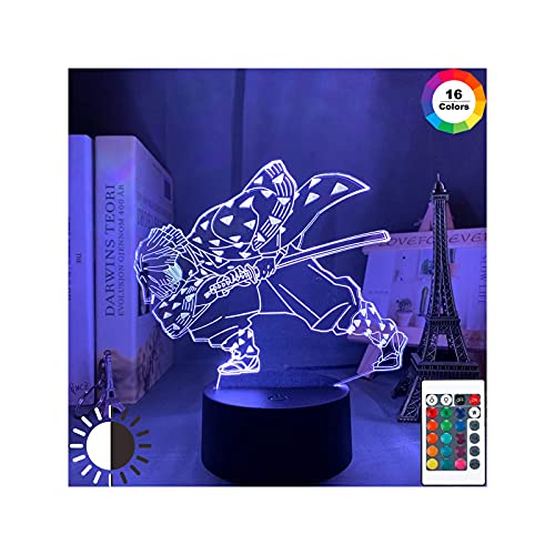 Veilleuse illusion 3D USB, lampe à LED acrylique 3D Veilleuse à LED Anime Demon Slayer Agatsuma Zenitsu FigLight Cadeau avec lumière d'illusion acrylique Cover