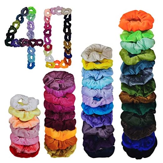 40 Colores Scrunchie, Goma de Pelo Lazo para scrunchies terciopelo de Velvet Elástico Hair Scrunchies, Stretchy Multicolor, Scrunchies Velvet Elástico Bandas Para Mujeres Niñas Accesorios JAANY