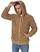 iWoo Mens Casual Loose Sweatshirt Soft Sherpa Fleece Outwear Full-Zip Hooded Pullover Fashion Coat With Pockets (Khaki M)