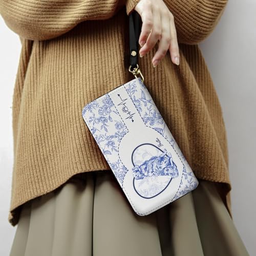 Macorner Personalized Long Wallet For Women, Toile De Jouy Dog Owner Gift for Fur Mom, Women Purse, Pet Lovers Presents3