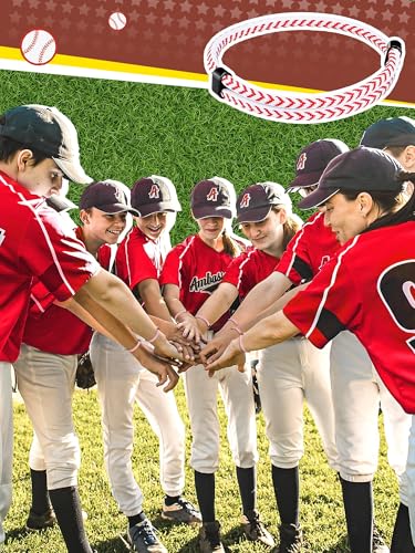 12 Pcs Baseball Soccer Volleyball Gifts Rope Bracelets Team Bracelet Bulk Adjustable Cord String Bracelet for Men Women(Baseball)3
