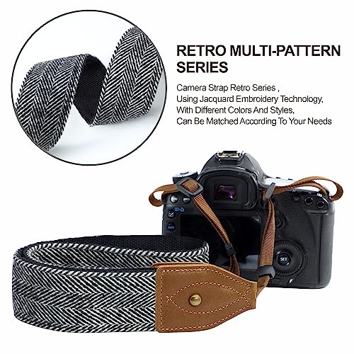 Padwa Lifestyle Alça para câmera de cabeça de couro de vaca clássica Crazy Horse de 5 cm de largura