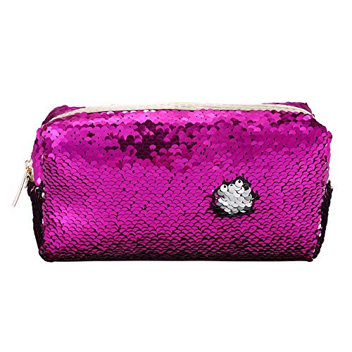 Meerjungfrau Pailletten Kosmetiktasche Federmäppchen Stifte Bleistift Stift Kasten | Mädchen Glitter Muster Briefpapier Pencil Case Bleistift Hülle | Pailletten Glitter Makeup Tasche (E) Cover