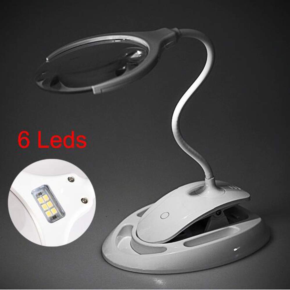 Lampada a Morsetto con Lente d'Ingrandimento LED 3X/8X: Lente dimmerabile, Temperatura di Colore Regolabile, Braccio Girevole, Luce Multiuso per scrivania, Tavolo, attività, artigi
