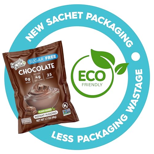 Image of Simply Desserts Chocolate Instant Pudding, Sugar-Free, 6-Pack - Healthy Dessert, Keto Snacks, Vegan & Diabetic-Friendly, Kosher, 1.7 Oz Ea