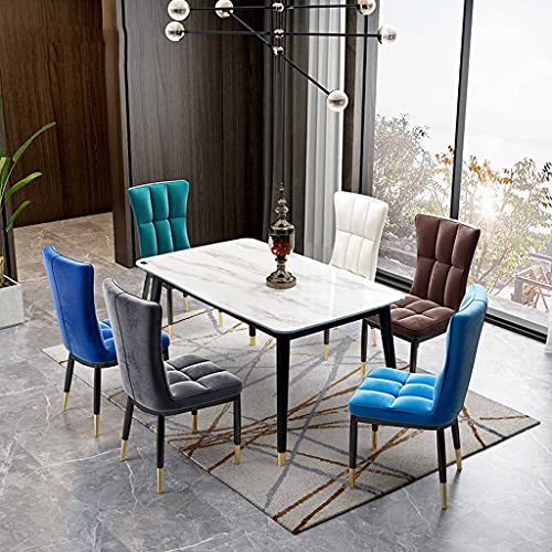 Chaises de salle à manger en velours assise confortable dos - 3