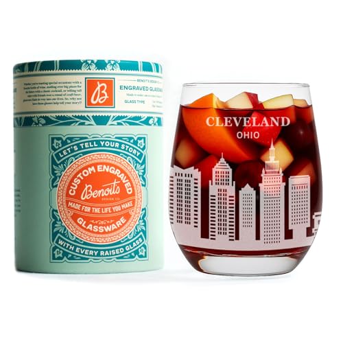 Benoit's Design Co. Cleveland, Ohio Skyline Glasses