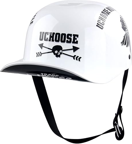 Uchoose Baseball Motorcycle Helmet - DOT Approved Open Face Helmet for Men Women Baseball Cap Helmet for Bike, Cruiser, Chopper, Moped, Scooter