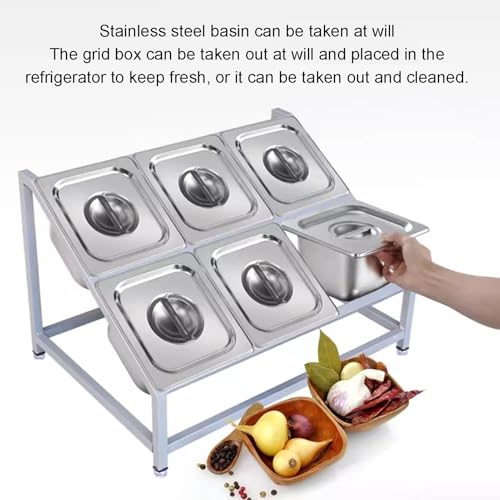 Gewürzregal-Set aus Edelstahl, 4/6/8 Etagen, Küchenkräuterbehälter für Saucen, Salate, Marmeladen, Obst, effiziente Aufbewahrungslösung für Hobbyköche