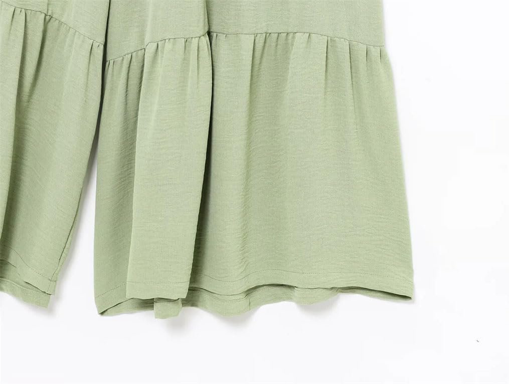 Women's Solid Color Casual V-Neck Lace-Up Hollow Sleeveless Top Long Sleeve Two-Piece Suit
