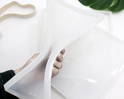 Miniatura 5 de Molde de resina de silicona grande, paquete de 3 moldes de bandeja de resina de gran tamaño, juego de moldes de silicona para bricolaje, cuadrado de