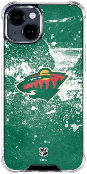 Skinit Clear Phone Case Compatible with iPhone 15 Plus - Officially Licensed NHL Minnesota Wild Frozen Design