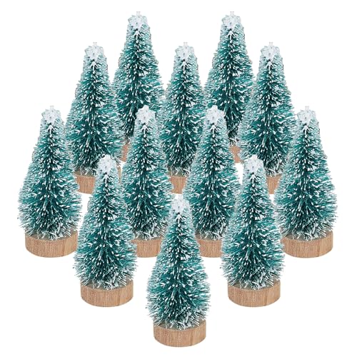12 Pack Small Christmas Tree,Christmas Tree Sunnymi Life, Xmas Crafts Decoration Mini Trees for Art Projects,Miniature Xmas Tree to Making DIY Snow Globes, Xmas Cake and Gifts