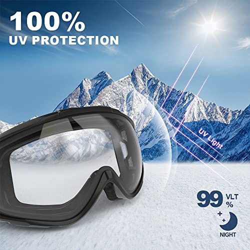 image for findway Ski Goggles OTG - Over Glasses Snow/Snowboard Goggles for Men,