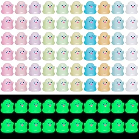 60Pcs Glow in The Dark Mini Ghosts Cover