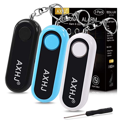 Personal Alarm Safe Sound, 3 Pack 130dB Siren Song Personal Security Alarm Keychain with LED Light Emergency Safety Alarm for Women, Elderly, Joggers