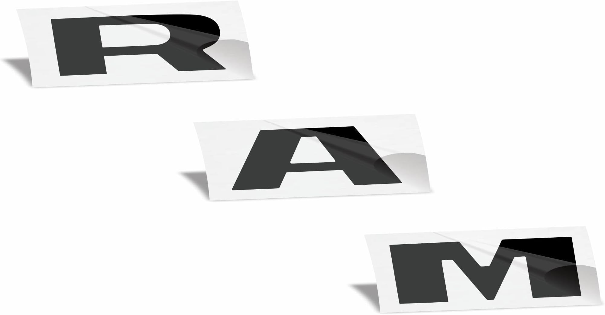 RAM Grille Emblem Overlay Decal Stickers 2025-2026 Ram 1500 (Color: Gloss Black)