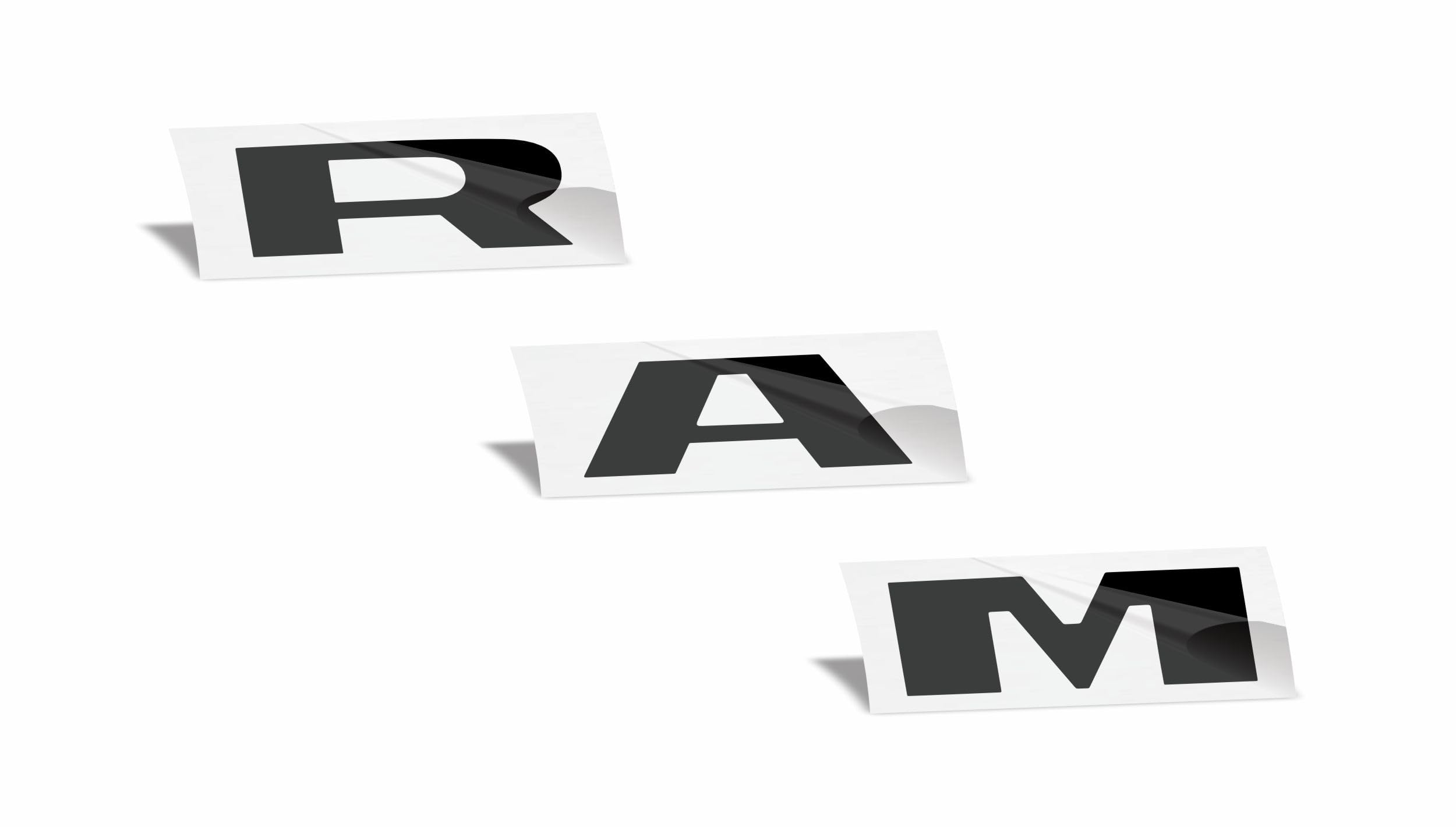 Reflective ConceptsRAM Grille Emblem Overlay Decal 2019-2024 Ram 1500, NOT for Classic or TRX (Color: Gloss Black)