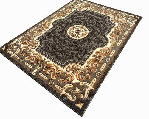Image of Soft Thick Geometric Acrylic Washable Anti Skid Carpet. for Living Room Bedroom. Hall Size 9 x 12 feet (150X210 Cm) Multi D23