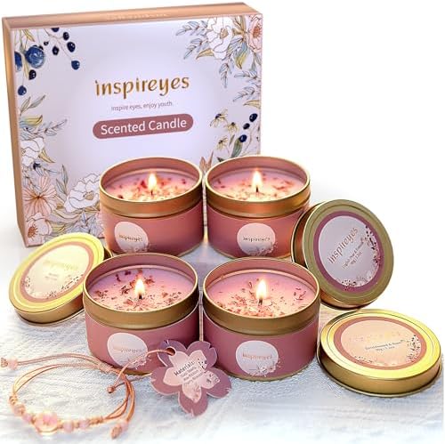 Scented Candles Set, 4 Pack Candles Gift Set for Women, Mom, Wife...