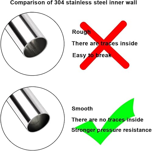 Miniatura 4 de 2 tubos de acero inoxidable OD 304 de 12 pulgada, 16 pulgadas de largo, tubo de metal redondo grueso de acero inoxidable 304, tubo recto de metal