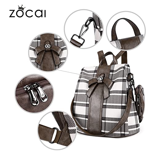 Image of ZOCAI Backpack Purse for Women Fashion Backpack Purses PU Leather Daypacks Anti-Theft Shoulder Bag Satchel Purse