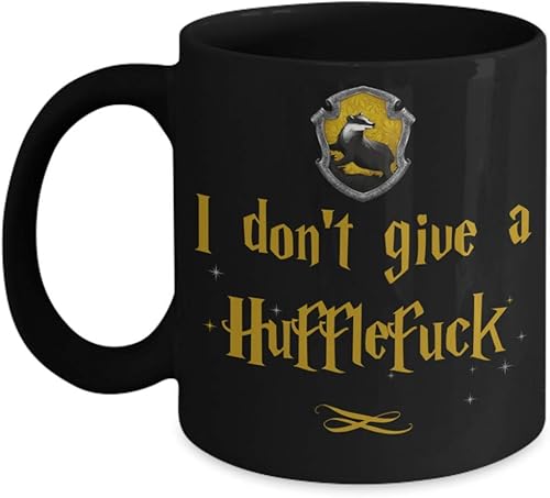 Miniatura 3 de Taza de juego de palabras con texto en inglés "I Dont Give A Hufflefuck" para amigos frikis nerd o compañeros de trabajo, tazas divertidas de