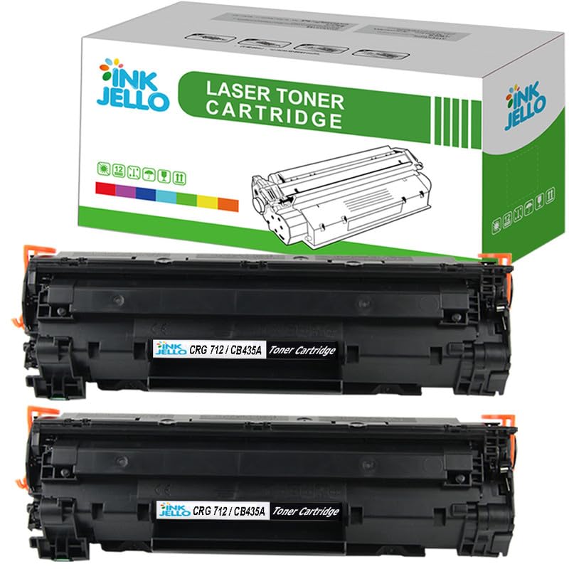 InkJello CRG 712 Toner Cartridge Replacement for Canon i-SENSYS LBP3010 LBP3100 LBP3210 Black (2 Pack)