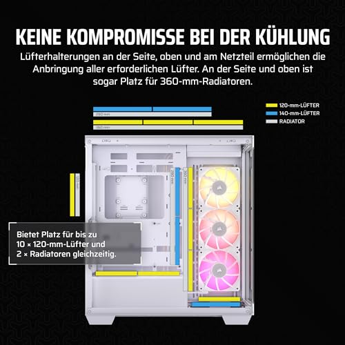 CORSAIR iCUE LINK 3500X RGB Mid-Tower ATX PC-Gehäuse – Gehärtetes Panorama-Glas – Reverse Connection Motherboard-Kompatibel… – Ansicht 6