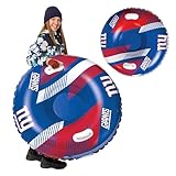 NFL Snow Tube - Officially Licensed NFL Fan Gear - Heavy Duty Inflatable Snow Sled for Winter Tubing - Ride-On Snow Tube with Handles for Kids and Adults - New York Giants