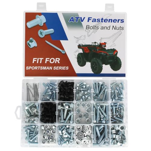 Image of 330PCS ATV Bolts Kit Fit for Polaris Sportsman /Forest /Touring | Heat-Treated Zinc-Plated Steel, Fasteners Kit for Fenders /Plastics /Engine /Frame, Corrosion Resistant