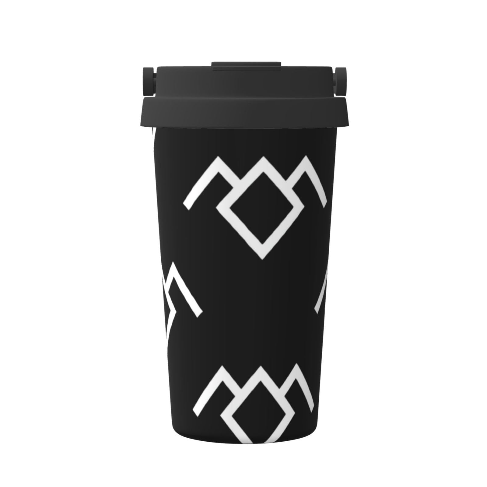 BGHEWRT Twin Peaks Owl Carry Insulated Coffee Mug Portable Coffee Cup 500ml Stainless Steel Travel Mug with Printed Design Eco-Friendly Vacuum Cup