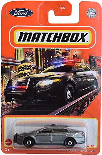 Matchbox Ford Police Interceptor Gris 1:64 miniatura 1