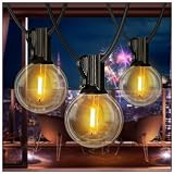 DAYBETTER 10FT Outdoor String Lights Waterproof,Patio Lights with 5 Shatterproof Dimmable LED Edison Bulbs(+1 Spare),Connectable G40 Globe String Lights for Outside Garden Yard Porch,Black Wires