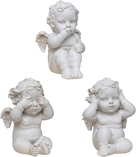 3 figuras de ángel de querubín, estatua de querubín, no se transparenta, no habla, adornos de decoración para el hogar, oficina, Navidad, boda,